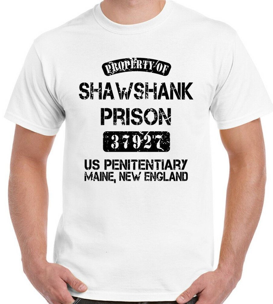 Shawshank Redemption T-Shirt Property Of Prison Mens Funny Movie Stag Doo Do