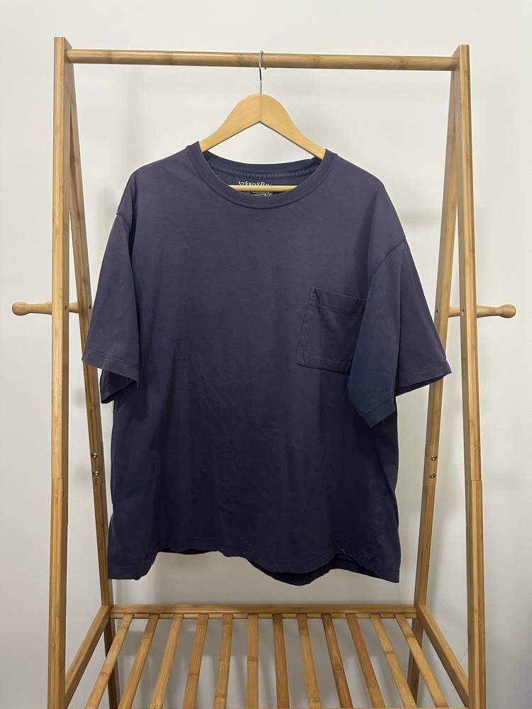 VTG Gradient Sun Faded Worn Boxy Oversized Pocket WIP Work T-Shirt 3XL