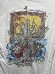Hard Rock Cafe Dubai Graphic Tee Dual Sided Love All Serve All Shirt Mens SZ M