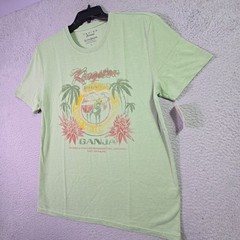 Lucky Brand Ganja Shirt Mens Large Green Smoke Jamaica Weed Casual Faded 420 NWT