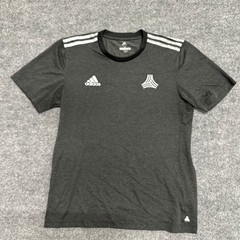Adidas Shirt Mens Size M Charcoal Gray Climalite Athletic Soccer Short Sleeve