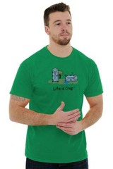 Life is Crap Porta Funny Sucks Bathroom Fail Womens or Mens Crewneck T Shirt Tee