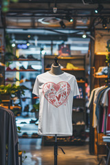 Love Heart Graphic Tee Valentine’s Day Sweet Romantic T-Shirt Women’s S-3XL B23