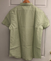 Men’s Size Large Green Short Sleeve Collared Button Front Shirt Brand Weiv