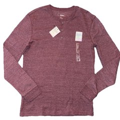 Sonoma Thermal Henley Shirt Men M Maroon Extra Soft Cotton Stretch Warm Gift NWT