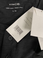 Vince. Men’s Black Slub Cotton Short Sleeve Henley Shirt Size L