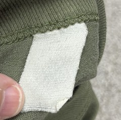 VTG Army Green T Shirt Single Stitch Olive MZRS 16.5” PTP Military Distress 70s