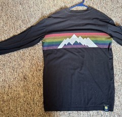Burton Men’s Long Sleeve Crew Neck Graphic Mountain Stripe T-Shirt Black S