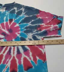 New Tie Dye Men’s T-Shirt Red Blue Adult Medium Multicolor Summer Spiral