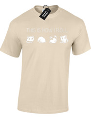 THIS IS HOW I PANDA ROLL MENS T SHIRT JOKE CUTE ANIMAL FASHION FUNNY NOVELTY TOP