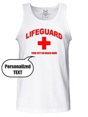 MEN’S PERSONALIZED LIFEGUARD CUSTOM FUNNY BEACH SAFETY PARTY HALLOWEEN TANK TOP