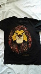 Disney The Lion King Mufasa Simba Tribal Head Black Graphic T Shirt Adult Size M