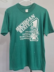 Vintage 1979 Michigan State University NCAA Nation Basketball Champ T Shirt Sz M