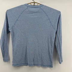 Faherty Cloud Cotton Henley Shirt Mens Medium Blue White Striped Long Sleeve