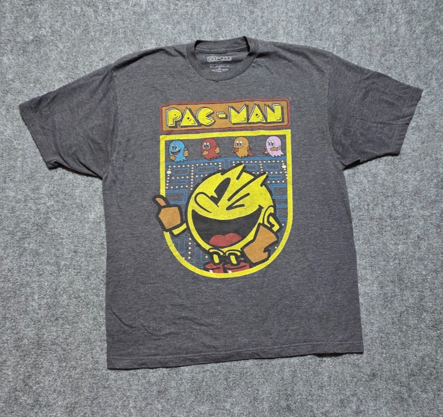 PAC MAN by C-Life Group size XXL Grey Retro Game T Shirt BANDAI PAC-MAN USED