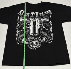 Outlaw Threadz Affliction Style Skull Guns Graphics Black T-shirt Size XL