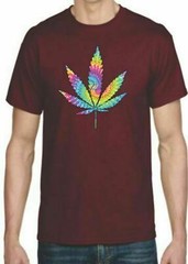 Adult DryBlend® T-Shirt – ( TIE DYED LEAF – PRIDE / WEED / 420)