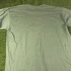 Gildan Happy Camper Smiley Face Bucket Hat Graphic T-Shirt Olive Green XL