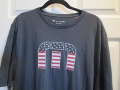 TRAVIS MATHEW STAR BRIGHT STARS/STRIPES BLUE T-SHIRT SIZE 2XL