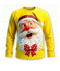 Christmas Men’s Santa Claus Funny thin T Shirt Long Sleeve T shirt 3D Prints