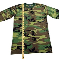 Rothco Long Sleeve T Shirt Men Small Green Woodland Camo Tactical Y2K Vintage