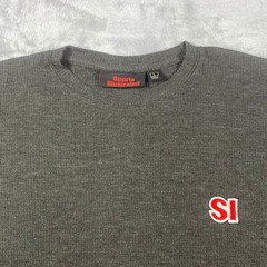 Vintage Sports Illustrated Thermal Shirt Mens Large Gray Waffle Knit 90s Retro