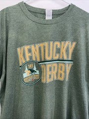 Kentucky Derby Men’s XL Gildan Softstyle Ring Green Poly Cotton Blend T-shirt