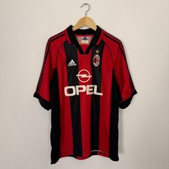 Vintage 90s AC Milan Italy Adidas Soccer Football Jersey Black Red Striped Large