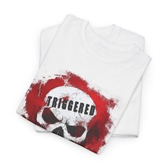 Furious Triggered Skull Graffiti. Dark Art, Bloody Horror Biker Punk Heavy Metal