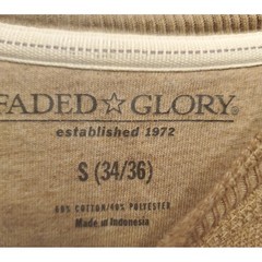 Faded Glory Long Sleeve Henley Shirt Mens Size Small 34/36