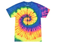 Tie Dye T-Shirts Multi-Color Kids & Adult 100% Cotton Colortone