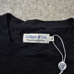 Collars & Co Cotton Silk T Shirt Mens Medium Black Knit Quiet Luxury Beachy New