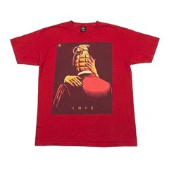 Men’s Large Obey Propaganda Love Grenade T-Shirt Red Shepard Fairey Streetwear