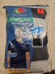 Fruit Of The Loom Men’s 6pk Pocket Tees Size S NIP