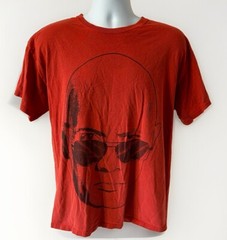 The Rock Dwayne Johnson WWE Shirt Men Large Red Short Sleeve Face Profile