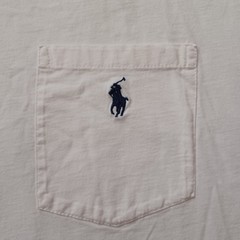 Polo Ralph Lauren T Shirt Mens 2XB White Logo Pocket Tee Long Sleeve