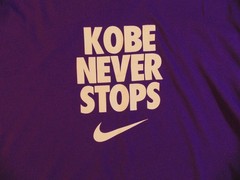 Nike Vintage Kobe Bryant Kobe Never Stops T shirt Mens XXL 2XL Purple Dri Fit