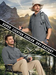 Mens Fishing Shirts Long Sleeve Sun Protection UPF50+ Quick Dry Button Down Tops