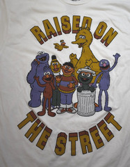 Sesame Street Mens Raised On The Streets White Shirt New S, M, L, XL, 2XL