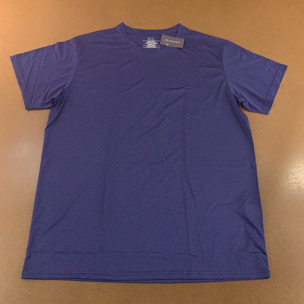 Akawooko Mens Size 3XL Purple Short Sleeve Crew Neck Performance Tee NWT