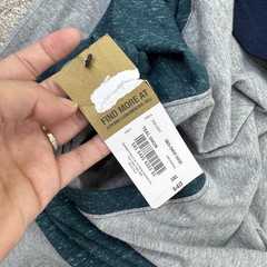 NEW Foundry T Shirt Mens Big Size 3XL Gray Teal Blue Long Sleeve Raglan Pocket