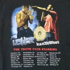 Usher Kanye West The Truth Tour 2004 Graphic T-Shirt Men M Black Vintage Rap Y2k