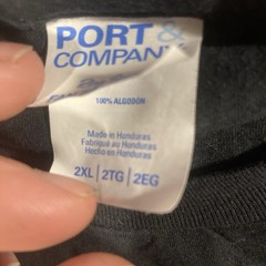 Port & Company Men’s Black Graphic Logo Cotton Knit Crew Neck Long Sleeve 2XL