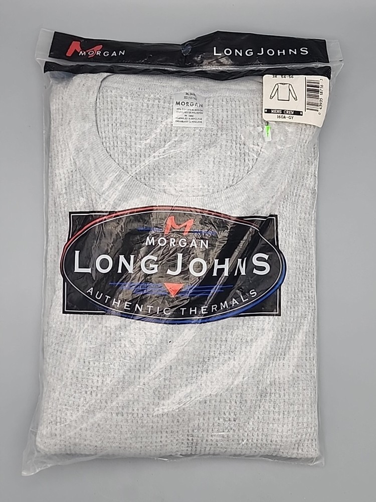 JE Morgan Long John Thermal Shirt Gray Waffle Knit Size 3X