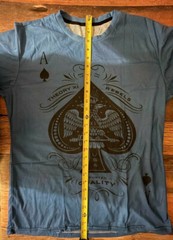 Theory Rebel Streetwear Poker Print Graphic Short Sleeve Blue T Shirt