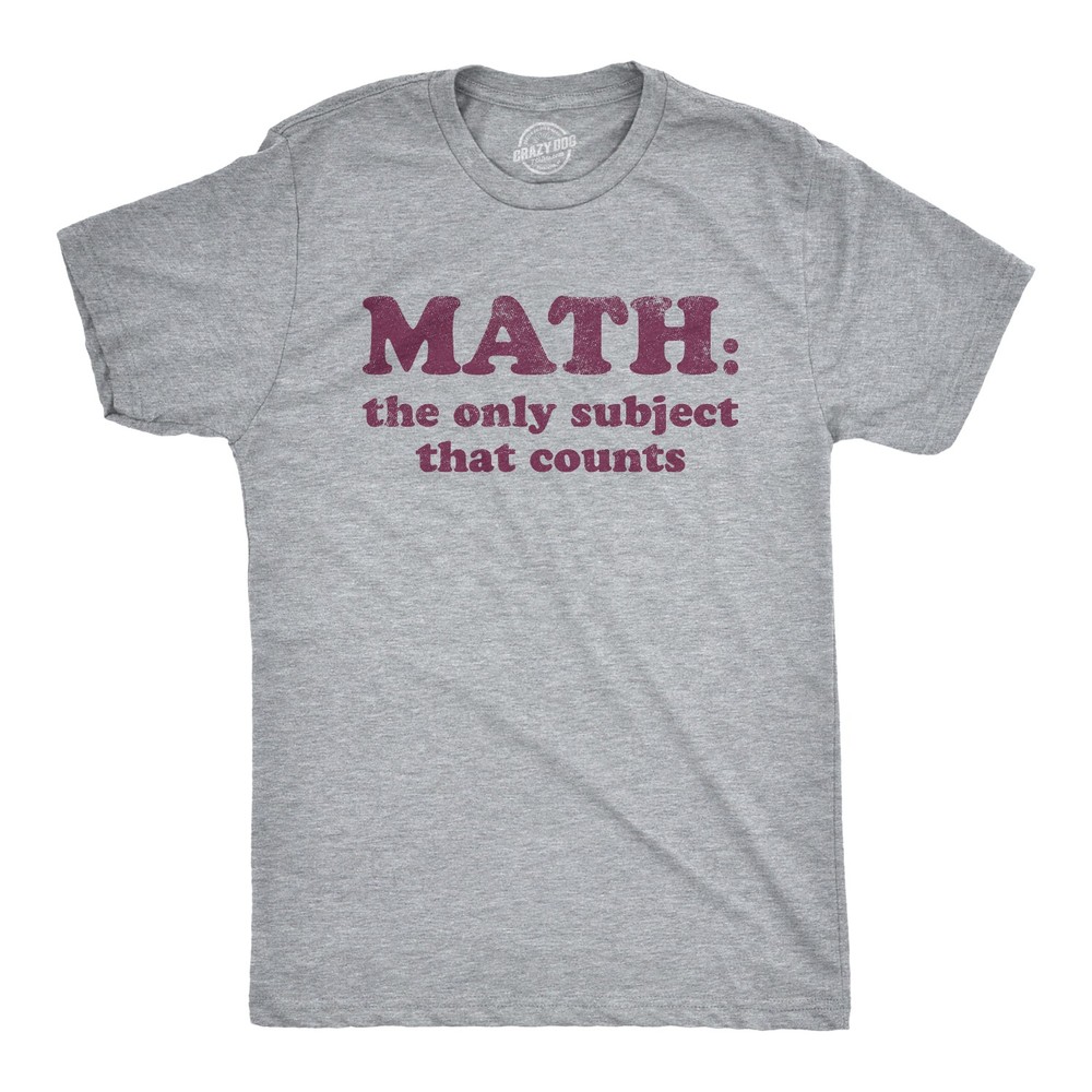 Mens Math The Only Subject That Counts T Shirt Funny School Teacher Pun Novelty