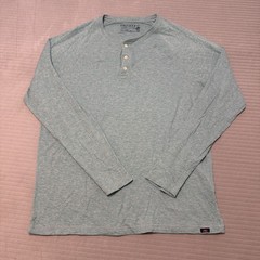 Faherty Cloud Cotton Henley Shirt Mens XL Teal Heather Long Sleeve Pima