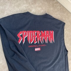 Spiderman T-Shirt Sz L Universal Studios Parks Marvel Graphic Tee Double Sided