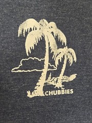 Chubbies Tank Top SMALL Mens The Relaxer Blue Heathered Palm Trees NEW