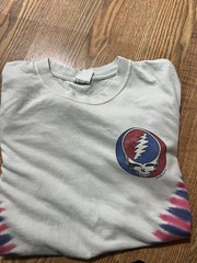 Vintage 1996 RARE Grateful Dead Tour Statistics Small Thrashed Tie Dye Band